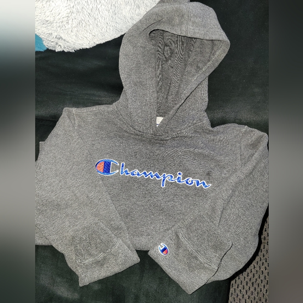 CHAMPION HOODIE GREY SIZE L KIDS